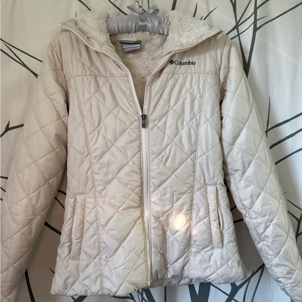 Columbia Quilted Jacket in Light Cream